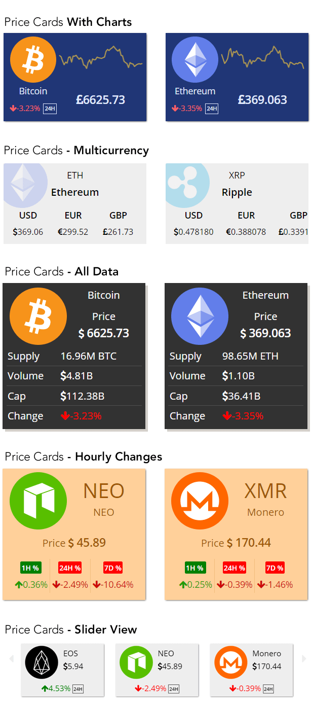 crypto currency website widget